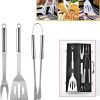Three Piece Cloth Bag Barbecue Set Outdoor Stainless Steel Barbecue Tools 4