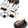 Griddle Accessories Kit with Smash Burger Press, 16pcs Flat Top Grill Griddle Tools Set for Blackstone and Camp Chef