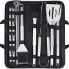 JHUS 19pc BBQ Tool Barbecue Utensil Set Cutlery Griddle Accessories Grilling Accessories Grill Brush BBQ Accessories Smoker Grill Kitchen Set Grill Accessories Camping Grill Basting Brush 4