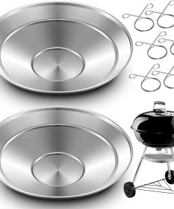 2 Pcs 13-1/2" Diameter Ash Catcher Pan Ash Pan for Charcoal Grill Compatible with Weber for Grill Replacement Parts