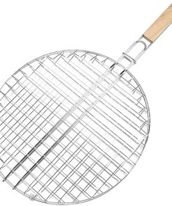 BESPORTBLE Round Grill Grate Stainless Steel Bbq Grill Rack with Wire Rack Outdoor Cooking Accessory Barbecue Baskets for Meat Fish
