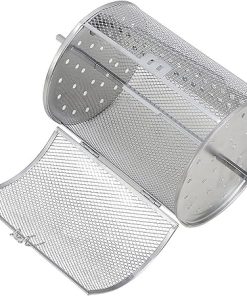 Air Fryer Grill Accessory Air Fryer Accessories Stainless Steel Oven Roast Basket Rotisserie Grill Basket Rotary ​Baking Cage for BBQ Grill Bakeware​ Tool,12X23X28cm (Size : 14X23X28cm)