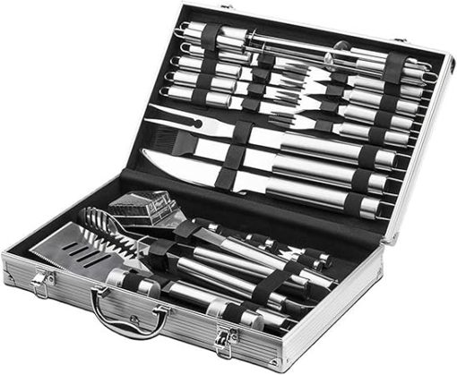 Grill Utensils Set, Outdoor Grill Set Stainless Steel BBQ Grill Accessories, BBQ Tools Grilling Tools Set with Storage Box, for Picnic Bonfire, Beach