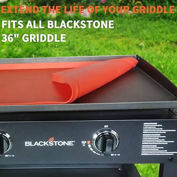 BSARTE 36 Inch Silicone Griddle Mat Cover for Blackstone 36 Inch Griddle – Heavy Duty Food Grade Thicker Silicone Matt Griddle Accessories- Outdoor Grill Cooking Surface Protective Cover, Orange 2 BSARTE 36 Inch Silicone Griddle Mat Cover for Blackstone 36 Inch Griddle - Heavy Duty Food Grade Thicker Silicone Matt Griddle Accessories- Outdoor Grill Cooking Surface Protective Cover, Orange - Image 2