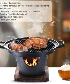 Mini BBQ Grill,Smokeless Charcoal Grill,Indoor outdoor Small Barbecue Pot,Stick Proof Multifunctional Korean Family Barbecue Stove,Portable Tabletop Barbecue Grill for Camping Picnic Home(HN-BBQ18A) 2