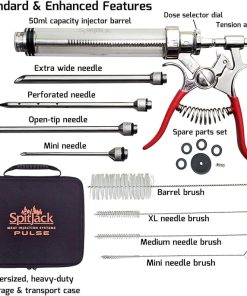 PULSE Meat Injector Gun and Injection Syringe for BBQ. Marinade Flavor Injector for Smoked Brisket, Chicken, Ribs, Pork Butt, and Turkey. Competition Barbecue Smoker Accessories Tool. 2