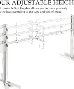 Rotisserie Grill Kit, 52″ Outdoor Electric Stainless Steel Tripod Rotisserie Stand, 90LBS Pig Spit Rotisserie Grill, Height Adjustable BBQ Rotisserie Kit, Pig Rotisserie Hog Lamb Campfire 2