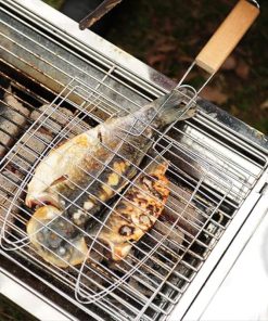MaGiLL Grilling, Grilling Baskets, Barbecue Grilling Basket,Grilled Fish Clip Stainless Steel Home Tool Accessories with Handle Barbecue BBQ 2
