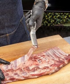 Rib Membrane Remover Stainless Steel Tool Kit – The Ultimate Rib Prep Tool for BBQ Enthusiasts – Ergonomic Design for Easy Membrane Removal – Dishwasher Safe BBQ Accessories (3pcs) 2