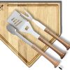 Silver Slugger Combo Set - 17" with Trough | Kitchen & BBQ Accessory for Baseball Fans Wood for Chopping, Prep, or Charcuterie.