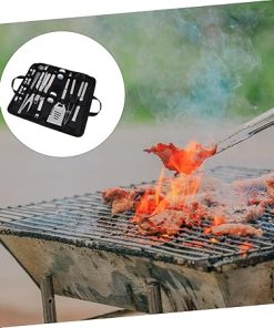 Stainless Steel BBQ Tool Set Grill Accessories for Men 6pc Grilling Utensils Kit Fork Cutter Brush Shovel Compact Outdoor Barbecue Tools for Camping 2