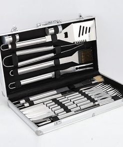 Stainless Steel Outdoor Barbecue Utensils Accessories Grill Tools Set Pipe Handle Grill Utensils 26 Sets 2
