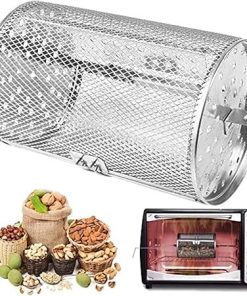 Stainless Steel Oven Cage Grill 360 ° Rotating Roast Basket Kitchen Nut Cooking Tool DIY Baking Tea Coffee Grain Peanut Barbecue.