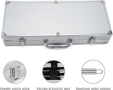 BBQ Grill Tools Set, Stainless Steel Accessories with Meat Thermometer & Injector, Complete Utensils Set for Foodies, Camping, and Barbecue Lovers 2 BBQ Grill Tools Set, Stainless Steel Accessories with Meat Thermometer & Injector, Complete Utensils Set for Foodies, Camping, and Barbecue Lovers - Image 2