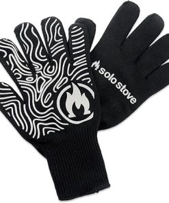 Solo Stove High Heat Gloves, Grill/BBQ Gloves, Oven Mitts, Heat-Resistant up to 450°F, Non-Slip, Black, One Size