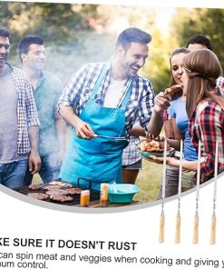 Sosoport Non-slip Bbq Forks 6pcs Skewers for Kabobs Grill Accessories for Camping Picnic 2