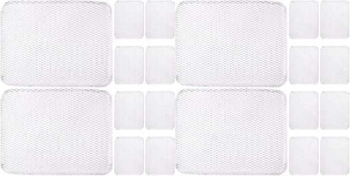 20pcs Grill Topper Rectangular Grill BBQ Disposable Grill Toppers Aluminum BBQ Mesh Grill Mat Grill Tray Broiler Pans Non Stick Baking Tools Outdoor BBQ Accessories for Baking Cooking Grilling