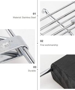 DOITOOL 1pc BBQ Skewers Stainless Steel Grilling Baskets for Grilling Non-Stick BBQ Grill Net Fish Rack Barbecue Accessory 2