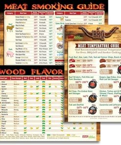 Ultimate BBQ Gifts Set: Must-Have Meat Smoking Guide (47 Meats) + Meat Temperature Guide + Wood Flavor Chart Big Text Outdoor Magnets Grilling Pellets Smoker Accessories Unique for Birthday Holidays