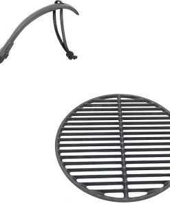 KAMaster Cast Iron Cooking Grids Grates with Grill Grate Lifter,Round Grill Grate for Medium Big Green Egg