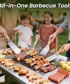 33PCS Griddle Accessories Kit – Flat Top Grilling Accessories Set for Blackstone, Stainless Steel Grill Teppanyaki Spatula Set with Scraper for Outdoor Barbecue, BBQ Grill Tools 2
