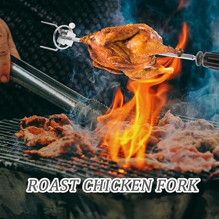 BESPORTBLE 5 Sets Grill Spit Rod Roast Chicken Fork Food Rotating Forks Oven Accessory 2 BESPORTBLE 5 Sets Grill Spit Rod Roast Chicken Fork Food Rotating Forks Oven Accessory - Image 2