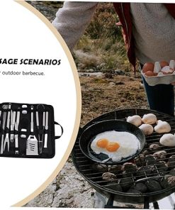 Happyyami Stainless Steel BBQ Tool Set Grill Accessory Storage for Outdoor Indoor Use 2