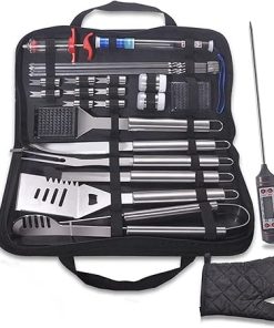 Griddle Accessories, 32 Pcs Flat Top Grill Accessories, Griddle Accessories Kit with Griddle Spatula, Scraper, Tongs and Egg Rings, Stainless Steel Griddle Tools Set for Outdoor BBQ and Camping