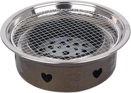 BBQ Stainless Steel Round BBQ Grill Roast Mesh Net Non-Stick Barbecue Baking Pan Accessories(30.5cm) - Image 2