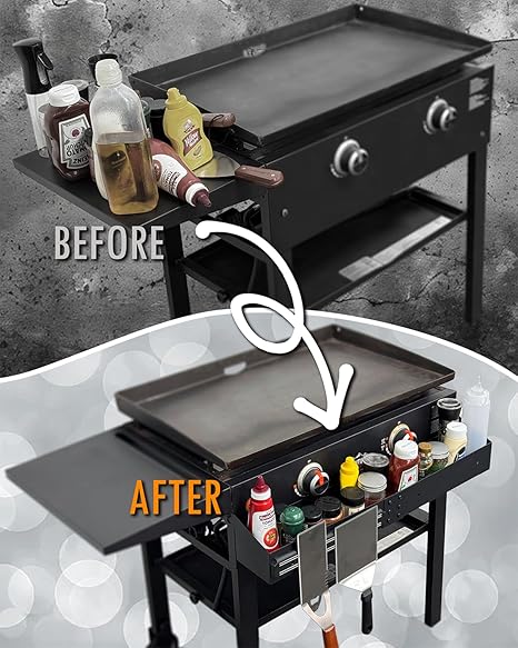Front Griddle Caddy for Blackstone 36 Inch with Magnetic Tool Holder, Sivsis Extra Large Capacity Blackstone Griddle Caddy 2 Front Griddle Caddy for Blackstone 36 Inch with Magnetic Tool Holder, Sivsis Extra Large Capacity Blackstone Griddle Caddy - Image 2