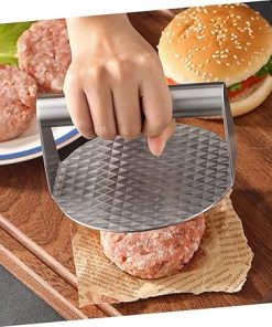 1set Stainless Steel Grill Accessory Multi-Function Burger Press Spatula and Basting Brush Kit for Outdoor Cooking BBQ and Camping and Easy to Store 2