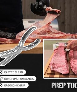BBQ Rib Skinner Premium, Rib Prep Pro, Rib Membrane Removal Tool, The Ultimate Ribs Prep Tool for BBQ Enthusiasts, Kitchen Grill Gadget for Ribs Prep, Professional Accessories for Enthusiast, Chef(3pc 2