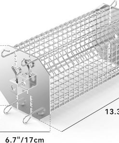 onlyfire Universal Octagonal Tumble Rotisserie Basket, Flat Spit Rotisserie Grill Basket Fits for 1/2 Inch Hexagon, 3/8 Inch Hexagon, 3/8 Inch Square, 5/16 Inch Square Spit Rods 2