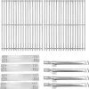 Hongso Parts for Nexgrill replacement parts 4 Burner 720-0830H, 20-0830D, 720-0783E, 720-0830A, 720-0958A Models, Included Grill Grate Burner Tubes and Heat Plates, Set of 4
