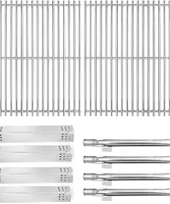 Hongso Parts for Nexgrill replacement parts 4 Burner 720-0830H, 20-0830D, 720-0783E, 720-0830A, 720-0958A Models, Included Grill Grate Burner Tubes and Heat Plates, Set of 4