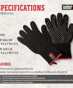 Weber Premium Gloves, L/XL, x Large, Large/X-Large (Pack of 1), Black 2