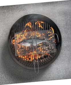 Grilled Fish Tool BBQ Fish Grill Basket Round Grill Grate Picnic Equipment Sturdy Stainless Steel Material 2