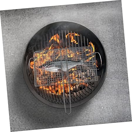 Grilled Fish Tool BBQ Fish Grill Basket Round Grill Grate Picnic Equipment Sturdy Stainless Steel Material 2 Grilled Fish Tool BBQ Fish Grill Basket Round Grill Grate Picnic Equipment Sturdy Stainless Steel Material - Image 2