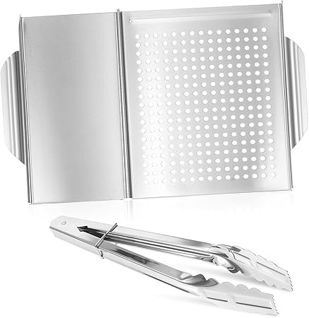 Outdoor Grilling Set BBQ Griddle Plate Tongs Stainless Steel Cooking Trays for Outdoor Cooking Serving Outdoor Grilling Set BBQ Griddle Plate Tongs Stainless Steel Cooking Trays for Outdoor Cooking Serving