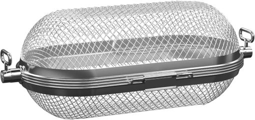 MixRBBQ Rotisserie Basket Grill Accessories, Stainless Steel Rotisserie Baskets for Napoleon Outdoor Grill, Universal Fits for Kabobs French Fries Veggies Fits
