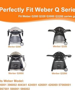SafBbcue 7584 25″ Cast Iron Cooking Grates & 65032 23.75″ Grill Burner for Wber Q300 320 3000 3200 57060001 586002 Grills, Baby Q Grill Grids & Grates and Grill Burner Tube Kit for Weber 7646 & 65032 2