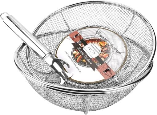 Grill Basket, Grill Accessories Set Heavy Duty Barbecue Grilling Basket Vegetables Stainless Steel Veggies Grill Topper Cookware with Handles Charcoal Gas Outdoor Grill Cooking