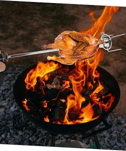 Balacoo 5 Sets Stainless Steel Grill Spit Fork Roast Chicken Fork Kitchen BBQ Tool Air Fryer Accessories 2