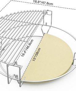 only fire BBQ Cooking Grate System Flexible Grilling Rack with Heat Deflector for Char-Griller AKORN Kamado Charcoal Grill & Smoker 2