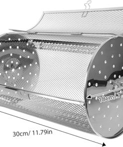 Rotatable Stainless Steel Grill Basket for Air Fryer Oven Versatile Cooking Tool with Unique Door Design for Nuts Bbq and Family Gatherings 2