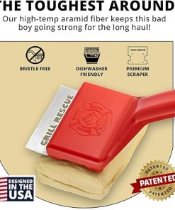 Grill Rescue BBQ Replaceable Cleaning Head, Bristle Free – Durable and Unique Grill Tools for Cast Iron or Stainless-Steel Grates, Barbecue Cleaner 2