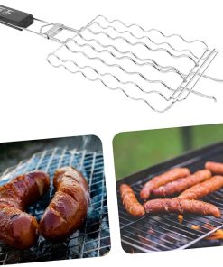 1Pc Stainless Steel Bbq Grill Mesh Rack Durable Barbecue Tool for Outdoor Cooking Easy to Clean Fish Grilling Net Multi Function Grilling Accessory for Corn and Meat 2