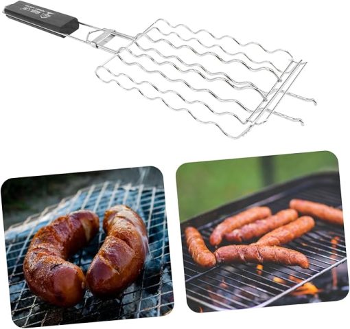 1Pc Stainless Steel Bbq Grill Mesh Rack Durable Barbecue Tool for Outdoor Cooking Easy to Clean Fish Grilling Net Multi Function Grilling Accessory for Corn and Meat - Image 2