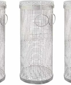 BBQ Outdoor Grill net/Barbecue Stainless Steel Wire mesh Cylinder,BBQ Net Tube,Creative Rolling Grilling Basket,BBQ Accessories. (3pcs)
