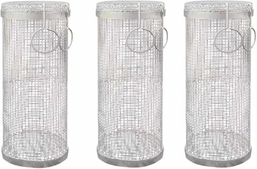 BBQ Outdoor Grill net/Barbecue Stainless Steel Wire mesh Cylinder,BBQ Net Tube,Creative Rolling Grilling Basket,BBQ Accessories. (3pcs)